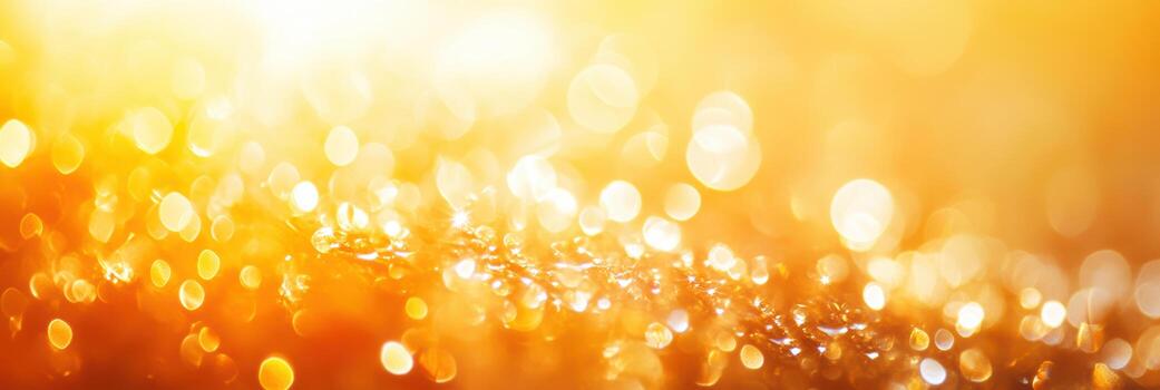 Golden bokeh background filled with shimmering light reflections during a sunny day photo
