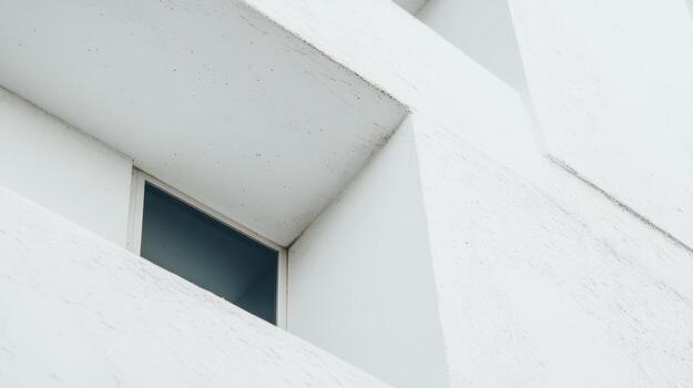 Architectural details of a modern building featuring minimalist design and geometric shapes photo