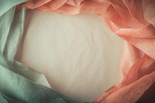 Soft fabric draped in pastels creates a serene backdrop for creative projects photo