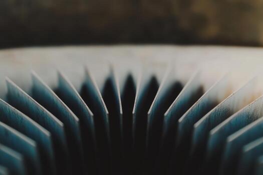 Close-up view of an intricate paper design capturing the textures and patterns of unfolding pages photo