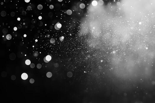 Captivating play of light and shadow with sparkling dust particles in black and white photo