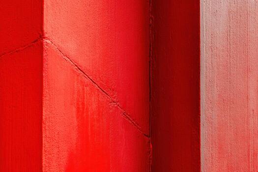 Bright red architectural details showcase texture and color in urban setting photo