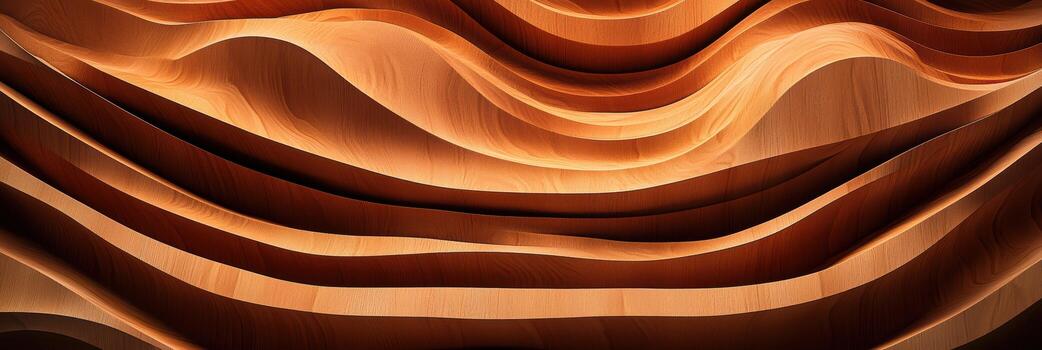 Elegant wooden wall design showcasing intricate curves and patterns for modern interiors photo