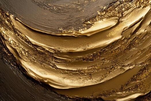 Abstract artwork featuring gold textures and flowing lines created on a dark canvas photo