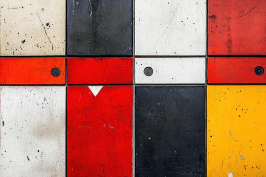 vistoso resumen pared diseño con geométrico patrones en urbano ajuste foto