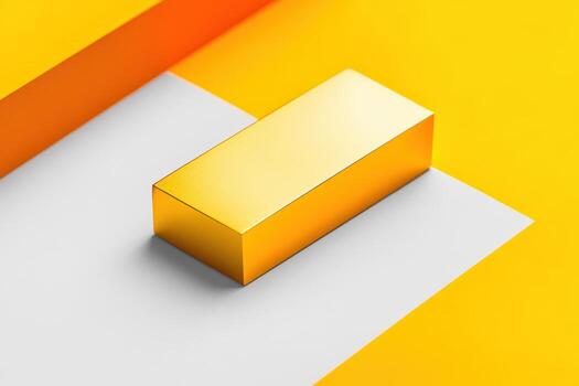 Bright yellow geometric shapes arranged artistically on a minimalistic surface photo