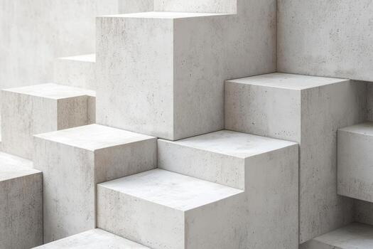 Concrete steps create an abstract architectural display in a minimalist design setting photo