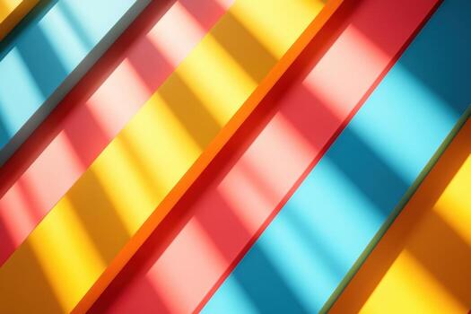 Colorful abstract patterns create geometry with shadows and light in a vibrant display photo