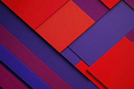 Colorful arrangement of red and purple sheets of paper laid on a flat surface photo