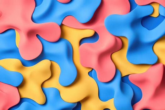 Colorful abstract design with wavy shapes and vibrant hues photo