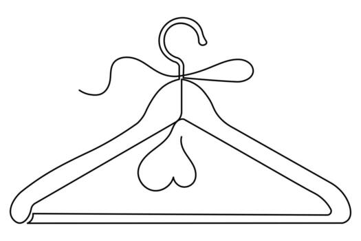mínimo estilo continuo línea dibujo ropa perchas con limpiar contorno diseño vector