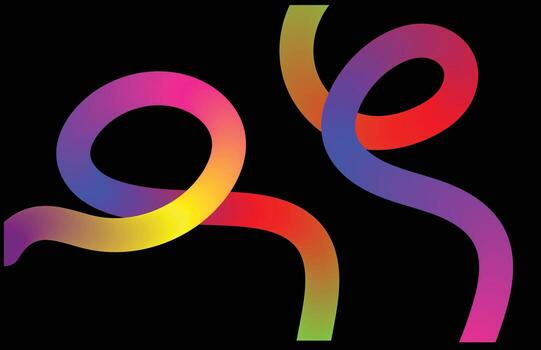 Abstract Color Gradient Waves. Background with Line Pattern. Wavy Graphic Design Elements. Rainbow Color Ribbons vector