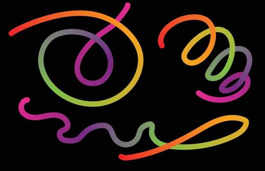 Color Swirl 3D Lines with Rainbow Gradient. Wave Shapes for Celebration, Parties and Carnivals Design. Abstract Ribbon Illustration vector