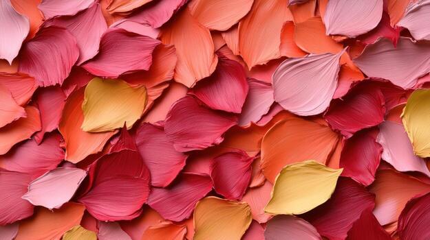 Abstract colorful petals background texture warm color palette seamless pattern design element photo