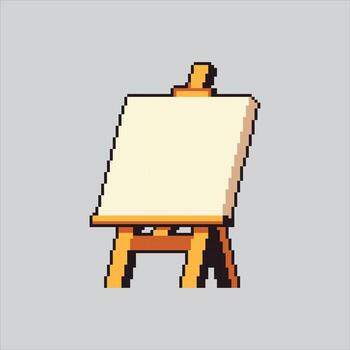Pixel art illustration Easel and Canvas. Pixelated Canvas Paint. Easel and Canvas Paint Artist Icon pixelated for the pixel art game and icon for website and game. old school retro. vector