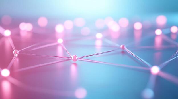 Abstract network connection structure for data science and technology visualization photo