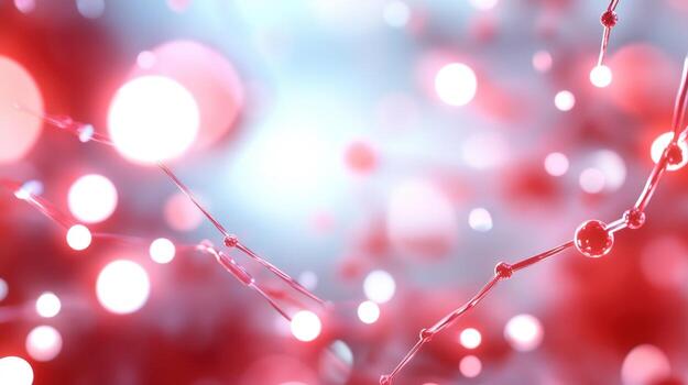 Molecular structure abstract red and white science technology conceptual background photo
