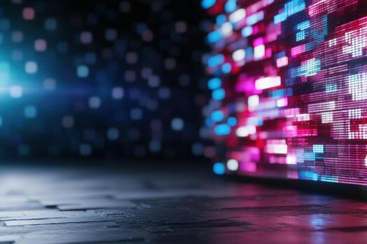 Abstract digital backdrop with pixelated patterns and vibrant color photo