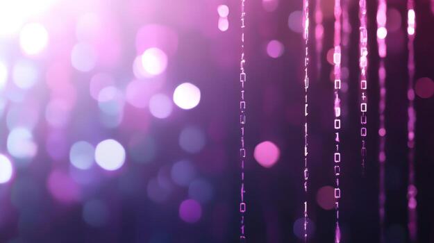 Abstract binary code streams digital data visualization backdrop photo