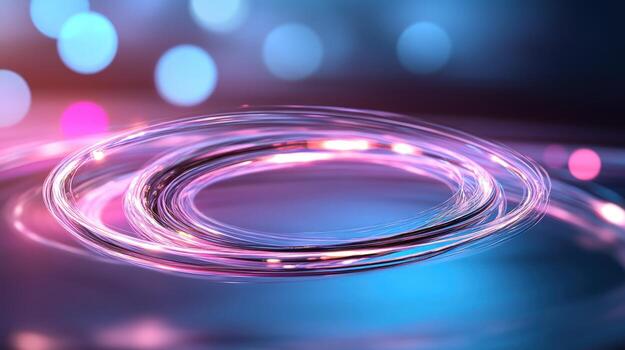 Abstract light circles background with blurred bokeh effect and vibrant color photo