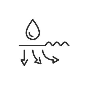 skin firming icon, wrinkle smoothing, injection for moisturizing face, hyaluron hydrolyzed effect, thin line symbol on white background editable stroke illustration vector