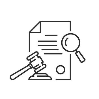 leer reglas conducta icono, código políticas, familiarizar con leyes o términos, Delgado línea símbolo en blanco antecedentes editable carrera ilustración eps10 vector