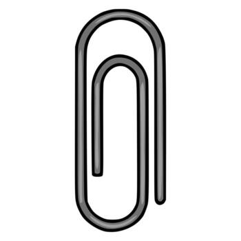 un detallado ilustración de un soltero, metálico gris clip de papel, representado con un liso, ligeramente lustroso terminar y definido contornos, adecuado para oficina relacionado diseños o presentaciones vector