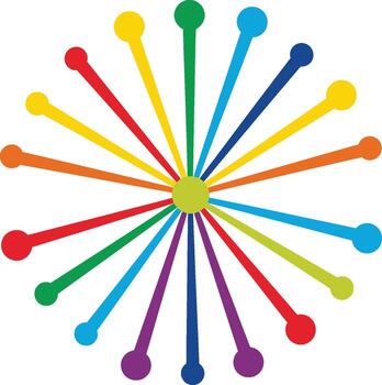 Abstract Colorful Rays Burst Network Connection vector