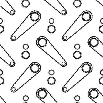 diferente bicicleta cadena marcos industrial sin costura modelo aislado en blanco antecedentes vector