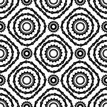 Different Bicycle Chain Frames Seamless Chain Pattern Isolated on White Background vector