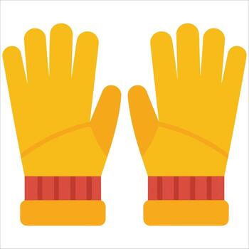 Winter gloves accessory flat design isolated artwork vector