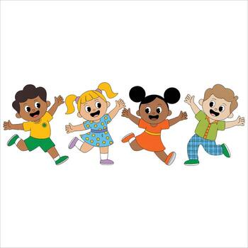 Happy school children characters education illustration vector