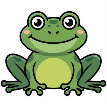 Green cartoon toad amphibian flat design vector