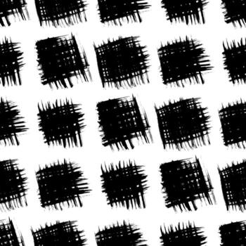 Seamless pattern with black brush stroke in square form on background. Fine illustration vector