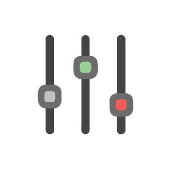 a set of three audio controls on a white background vector