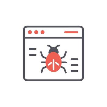 un mariquita icono en un computadora pantalla vector