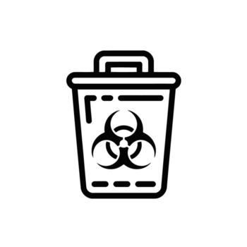 Biohazard Waste Container Symbol Graphic Icon Caution Sign Design Element Waste Disposal Resource vector