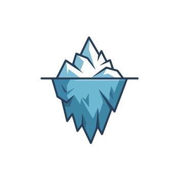 Iceberg Floating Serenely An Enigmatic Mass of Ice Symbolizing Hidden Depths and Challenges vector