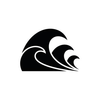 Dynamic Black and White Wave Pattern Design Symbolizing Ocean Power and Graceful Movement vector