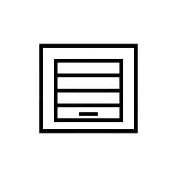 Garage door icon isolated on white background, representing security and access control vector