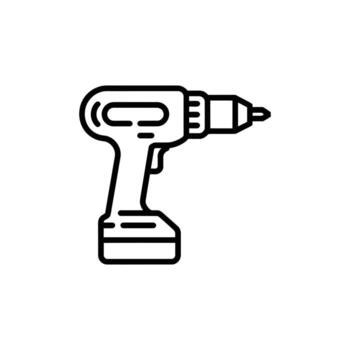 Cordless drill icon isolated on white background, a versatile tool for various tasks vector