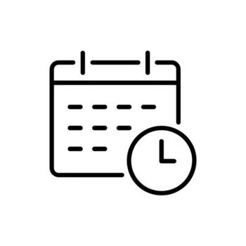 calendario con reloj icono aislado en blanco antecedentes para Planificación y planificación vector
