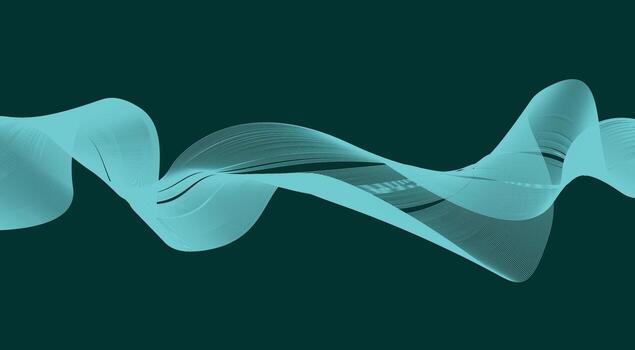 Wavy Blend Curved Lines Background Cyan Design Abstract Illustration vector