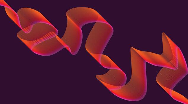 Wavy Blend Curved Lines Design Background Orange Gradient Abstract Illustration vector