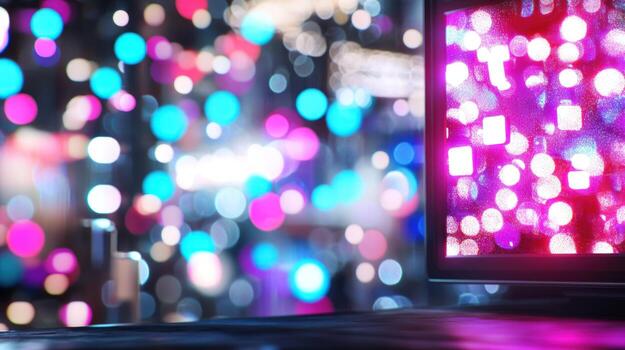 resumen bokeh antecedentes con pantalla mostrando geométrico patrones foto