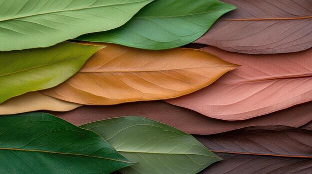 Colorful leaves background with different colors photo