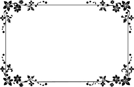 Floral border frame design element for invitation card template vector