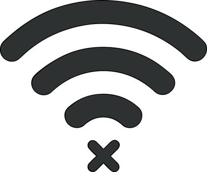 Simple Outline Signal Strength Indicator No Connection Icon Graphic Element vector