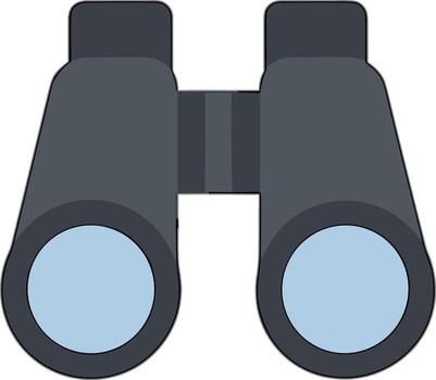 Flat Design Binoculars Icon Modern Navigation Instrument Search Tool vector