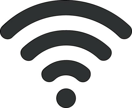 minimalista línea Wifi señal fuerza indicador conexión Internet icono vector